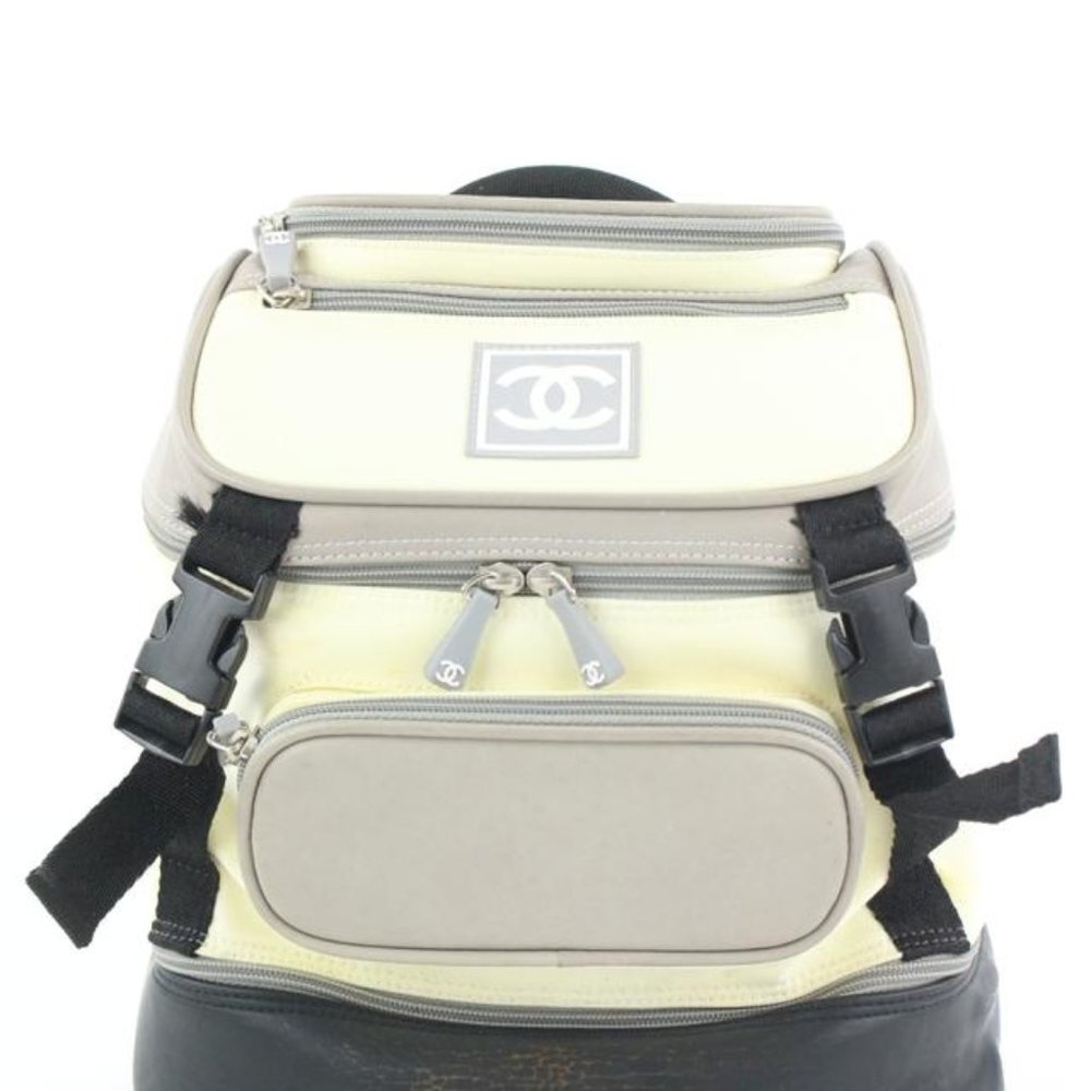 Chanel Grey Black CC Logo Sports Backpack 322cas51